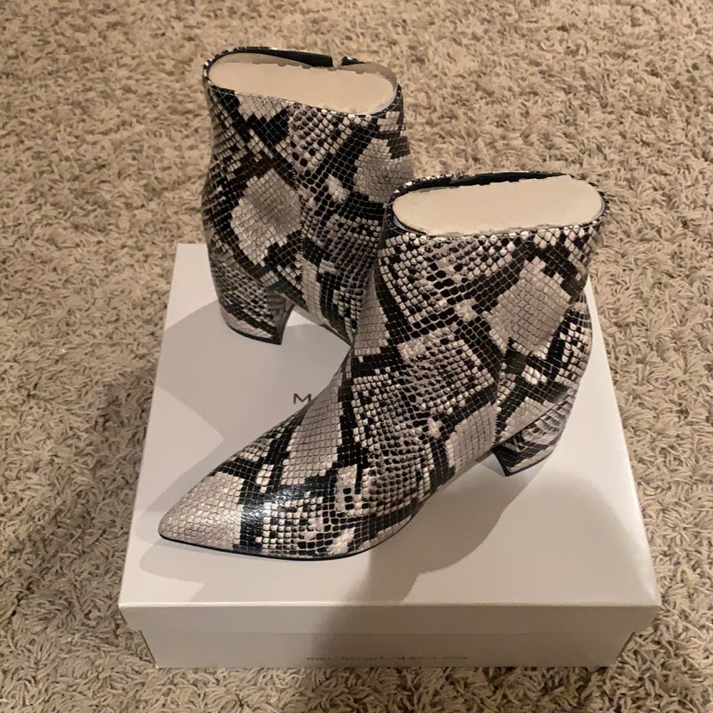 Marc Fisher Snakeskin Booties - image 1